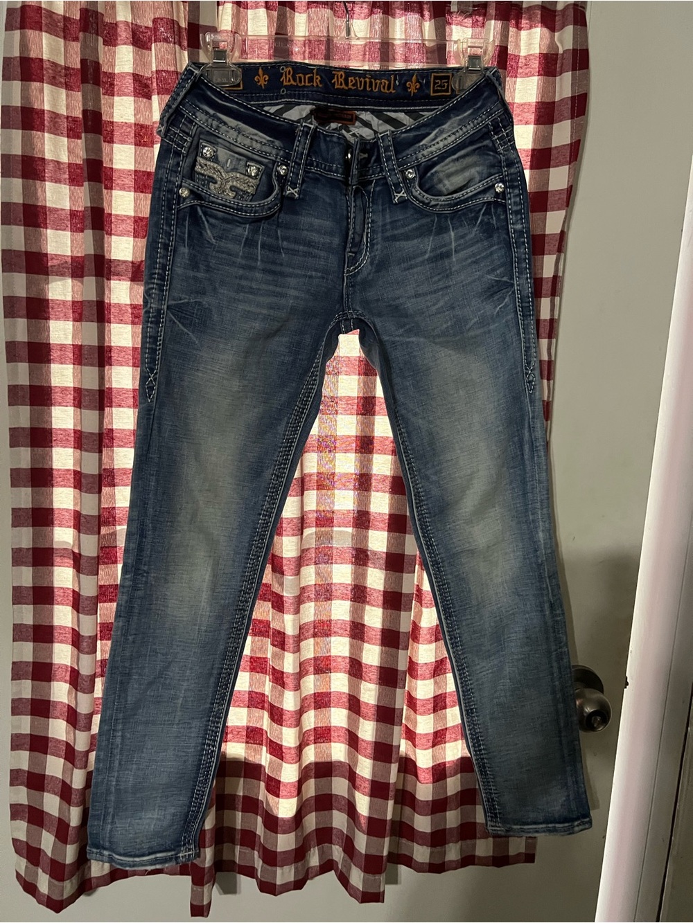 Rock Revival Women's Skinny Jeans in Faded Blue Wash size 25